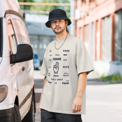 Peace & Unity Oversized Faded T-Shirt