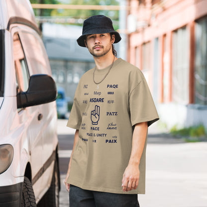 Peace & Unity Oversized Faded T-Shirt